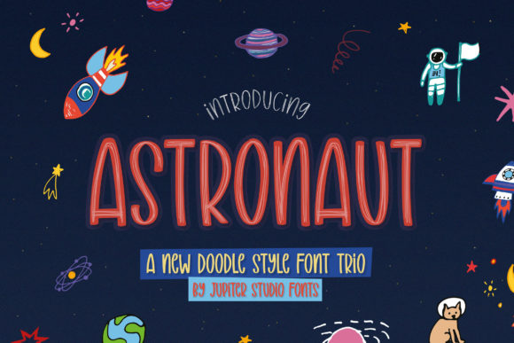 Astronaut Trio: A Playful Display Font for Creative Branding