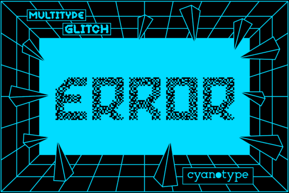 MultiType Glitch Error Font for Creative Projects
